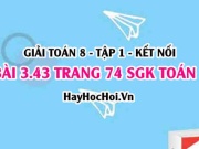 Bài 3.43 SGK Toán 8 tập 1 Kết nối tri thức
